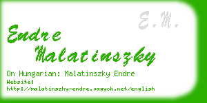 endre malatinszky business card